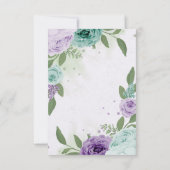 amazing purple blue flowers greenery botanical サンキューカード (裏面)