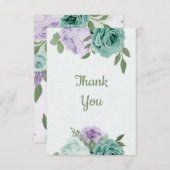 amazing purple blue flowers greenery botanical サンキューカード (正面/裏面)