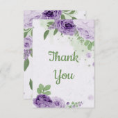 amazing purple flowers greenery botanical  サンキューカード (正面/裏面)