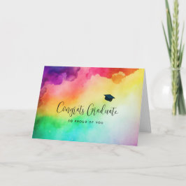 Amazing Rainbow Colors Abstract Design Graduation カード