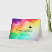 Amazing Rainbow Colors Abstract Design Graduation カード (正面)