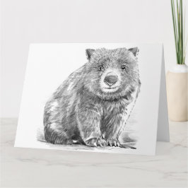 Amazing realistic wombat in pencil drawing style カード