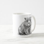 Amazing realistic wombat in pencil drawing style コーヒーマグカップ (正面右)