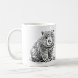 Amazing realistic wombat in pencil drawing style コーヒーマグカップ