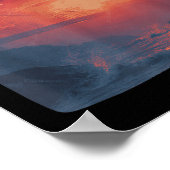 Amazing Red Sunset With Bridge And Patriotic Eagle ポスター (角)