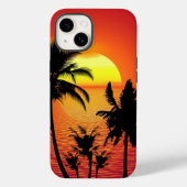 Amazing sunset with palms on tropical beach Case-Mate iPhoneケース (裏面)