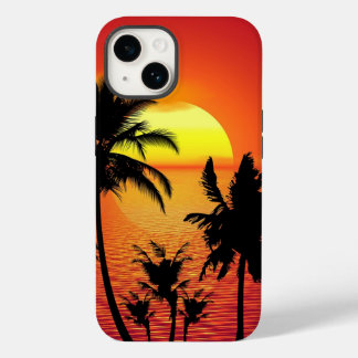 Amazing sunset with palms on tropical beach Case-Mate iPhone 14ケース