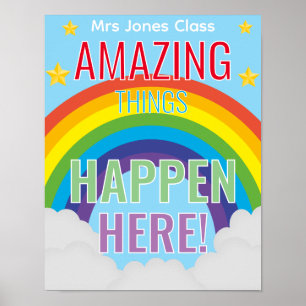 amazing things happens here classroom poster ポスター