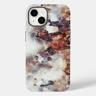 Amazing white and bay horses in a gallop Case-Mate iPhone 14ケース