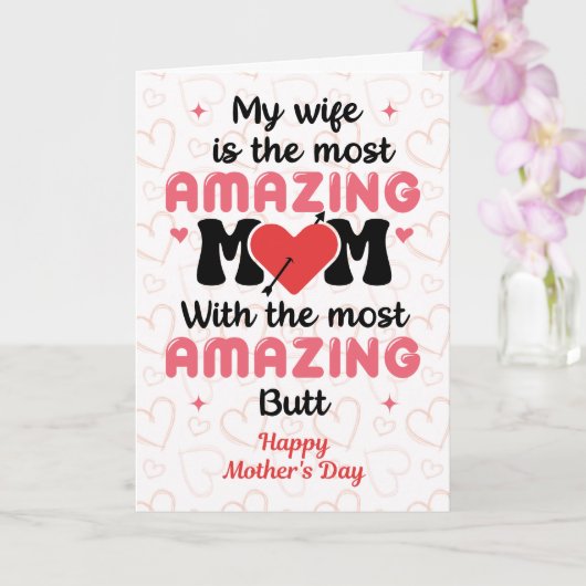 Amazing Wife Amazing Butt、面白い母の日 カード (蘭)