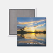 Amazonでの日没と反射 マグネット (正面/裏面)