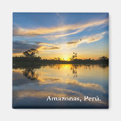 Amazonでの日没と反射 マグネット (正面)