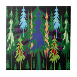 Amazon Dense Forest Trees抽象芸術アートon Gives タイル