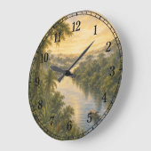 Amazon Rainforest Wall Clock — Nature-Inspired Des ラージ壁時計 (傾斜)