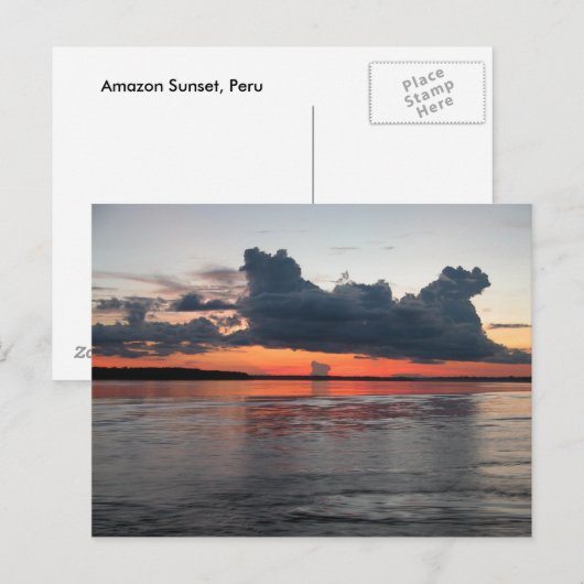Amazon Sunset，ペルー ポストカード (正面/裏面)