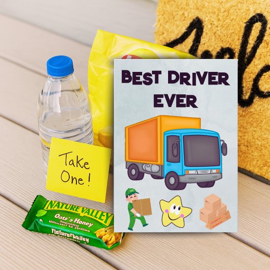 Amazon・UPS・FedExの配達員カード(テキスト編集可能) サンキューカード