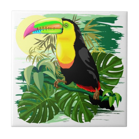 Amazoniaの緑の雨林のToucan タイル (正面)