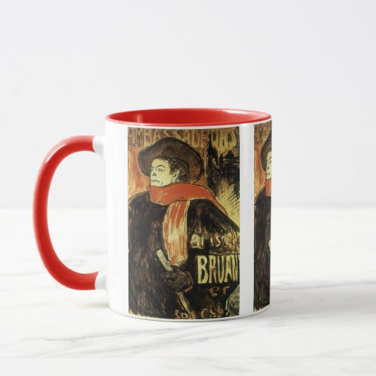 Ambassadeurs, Aristide Bruant by Toulouse Laurec マグカップ (左)