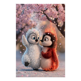 Amber and Frosty - im Kirschblütenregen als Poster ポスター