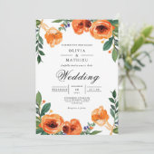 Amber Blossom Floral Wedding 招待状 (スタンド正面)