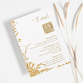Amber Botanical Wedding QR Code Details  エンクロージャーカード