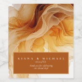 Amber Brandy抽象芸術結婚インクありがとうID1089 ワインラベル (シングルラベル)