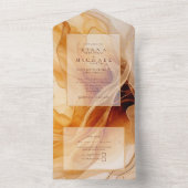 Amber Brandy抽象芸術結婚インクID1089 オールインワン招待状 (内側)