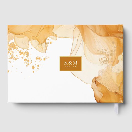 Amber Brandy抽象芸術結婚インクID1089 ゲストブック (裏面)