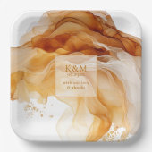 Amber Brandy抽象芸術結婚インクID1089 ペーパープレート (正面)