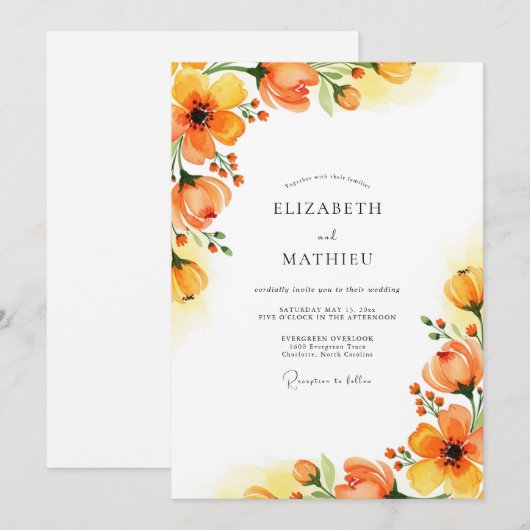 Amber Captivating Spring Wedding 招待状 (正面/裏面)