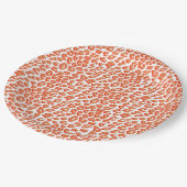 Amber Color and White Leopard Print ペーパープレート (アングル)