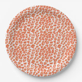 Amber Color and White Leopard Print ペーパープレート (正面)