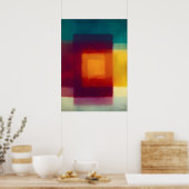 Amber Crimson Color Field Abstract Modern Wall Art ポスター (キッチン)