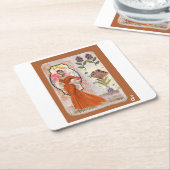 Amber Elegance スクエアペーパーコースター (アングル)