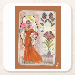 Amber Elegance スクエアペーパーコースター