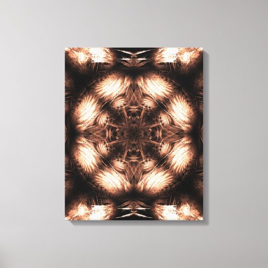 Amber Energy Mandala Fractal Art キャンバスプリント (正面)