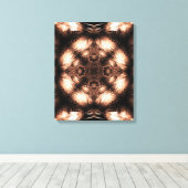 Amber Energy Mandala Fractal Art キャンバスプリント (インサイチュ (ウッドフロア))