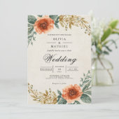 Amber Floral Arch Wedding 招待状 (スタンド正面)
