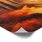 Amber Forest Path with Sunbeams – Autumn Poster  ポスター (角)