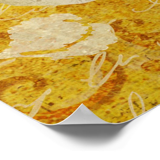 Amber Fox & Little Bird Art Poster ポスター (角)