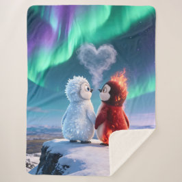 Amber & Frosty Aurora Magic Penguin Blanket シェルパブランケット