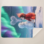 Amber & Frosty Aurora Magic Penguin Blanket シェルパブランケット (正面(横))