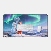 Amber & Frosty Aurora Magic Penguin Mouse Pad デスクマット (キーボード&マウス)