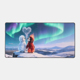 Amber & Frosty Aurora Magic Penguin Mouse Pad デスクマット
