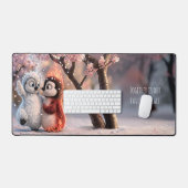 Amber & Frosty Cherry Blossom Penguin Mouse Pad デスクマット (キーボード&マウス)