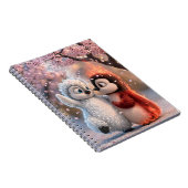 Amber & Frosty Cherry Blossom Penguin Notebook ノートブック (右側)