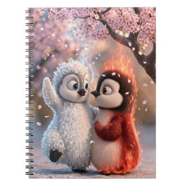 Amber & Frosty Cherry Blossom Penguin Notebook ノートブック