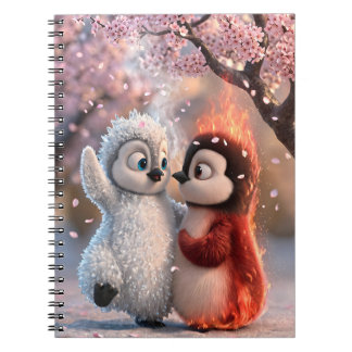 Amber & Frosty Cherry Blossom Penguin Notebook ノートブック