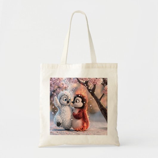 Amber & Frosty Cute Penguin Tote Bag トートバッグ (正面)