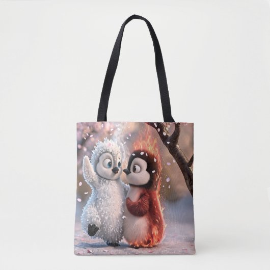 Amber & Frosty Cute Penguin Tote Bag トートバッグ (正面)